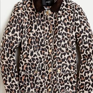 J. Crew leopard print barn jacket size small